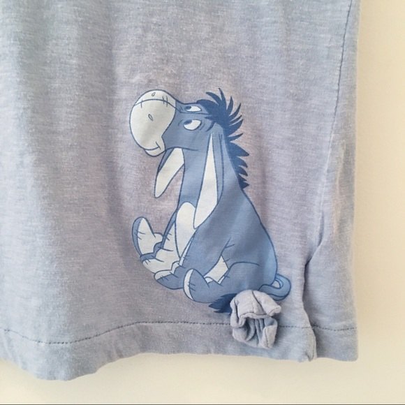 Disney Parks Eyore Appliqué Bow Burnout Short Sleeve Shirt Blue M - Picture 6 of 8
